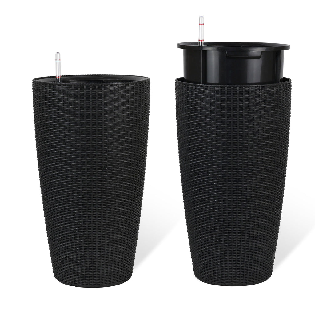 Tall Planters Set With Water Level Monitor And Auto Watering