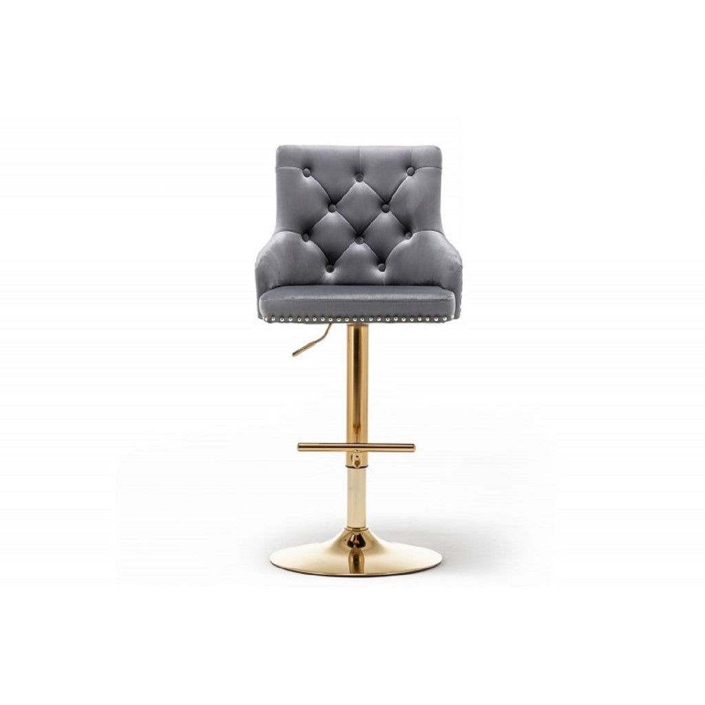 Adjustable Swivel Bar Stool With Nailhead Trim (Set of 2)