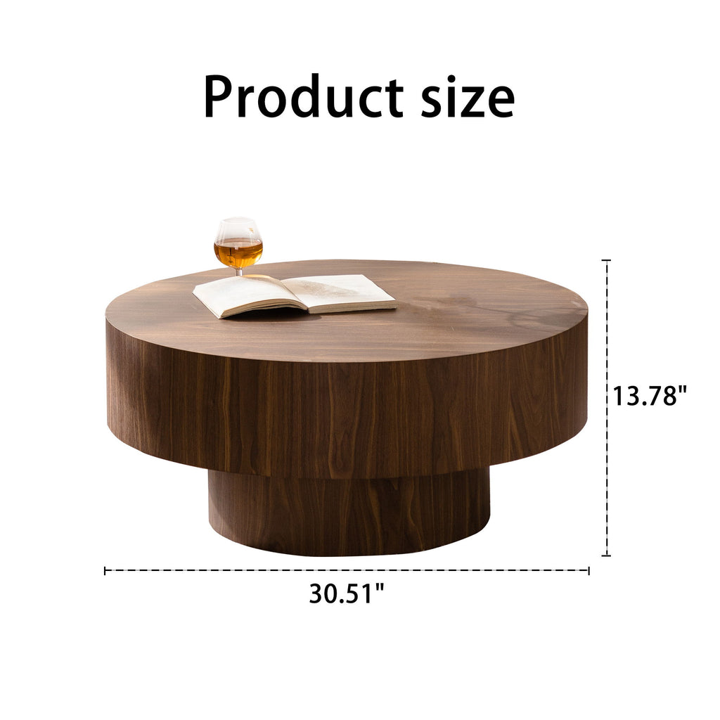 Round Coffee Table For Living Room - Walnut