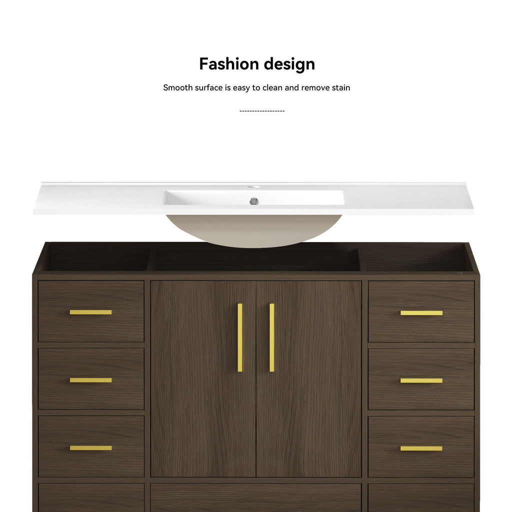 Bathroom Vanity With Abundant Storage 2 Soft Close Doors And 9 Drawers