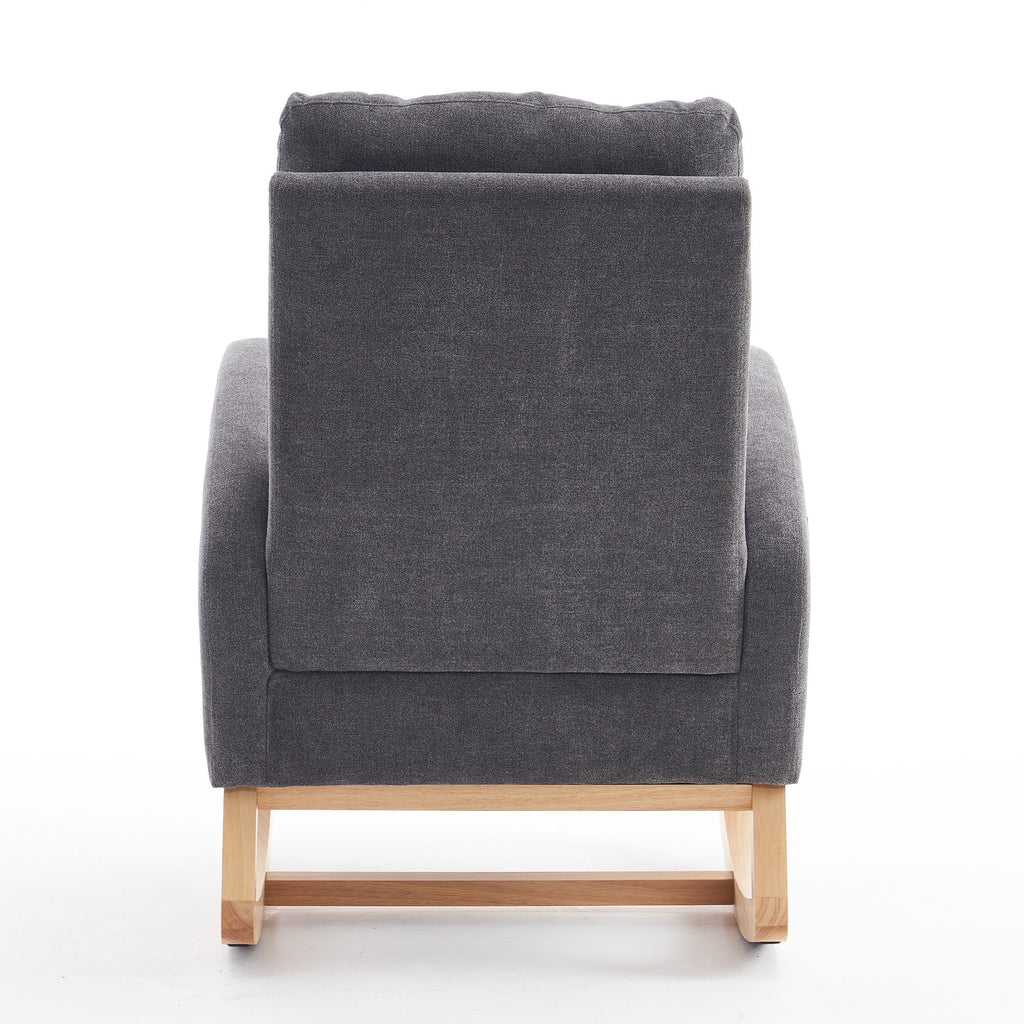 Accent Rocking Chair With Footrest, High Back