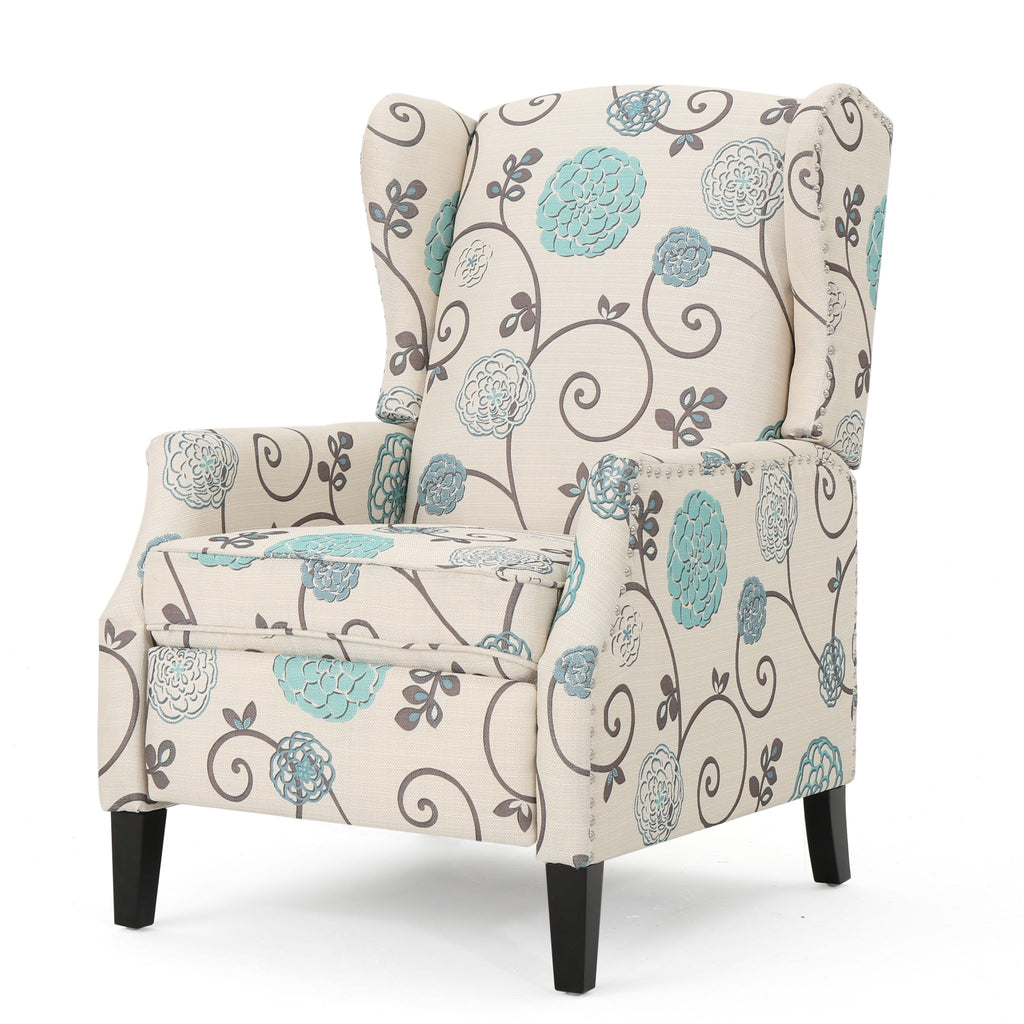 Westeros Wing Back Fabric Upholstered Recliner