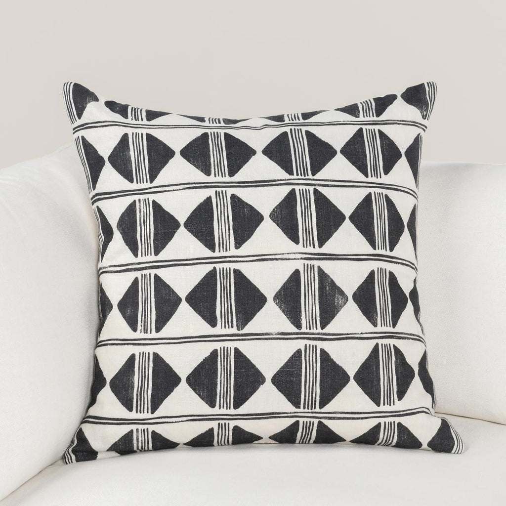 Radiant Oasis - 22" x 22" Nubia Pillow - Black / White