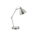 Lighting, Table Lamp, USB Port Included, Nickel Metal, Nickel Shade, Modern - Silver