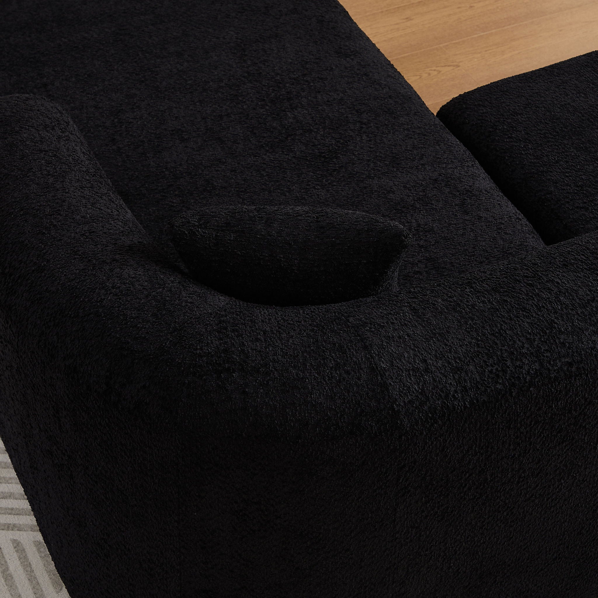 L - Shape Boneless Cloud Couch With 2 Throw Pillows For Living Room