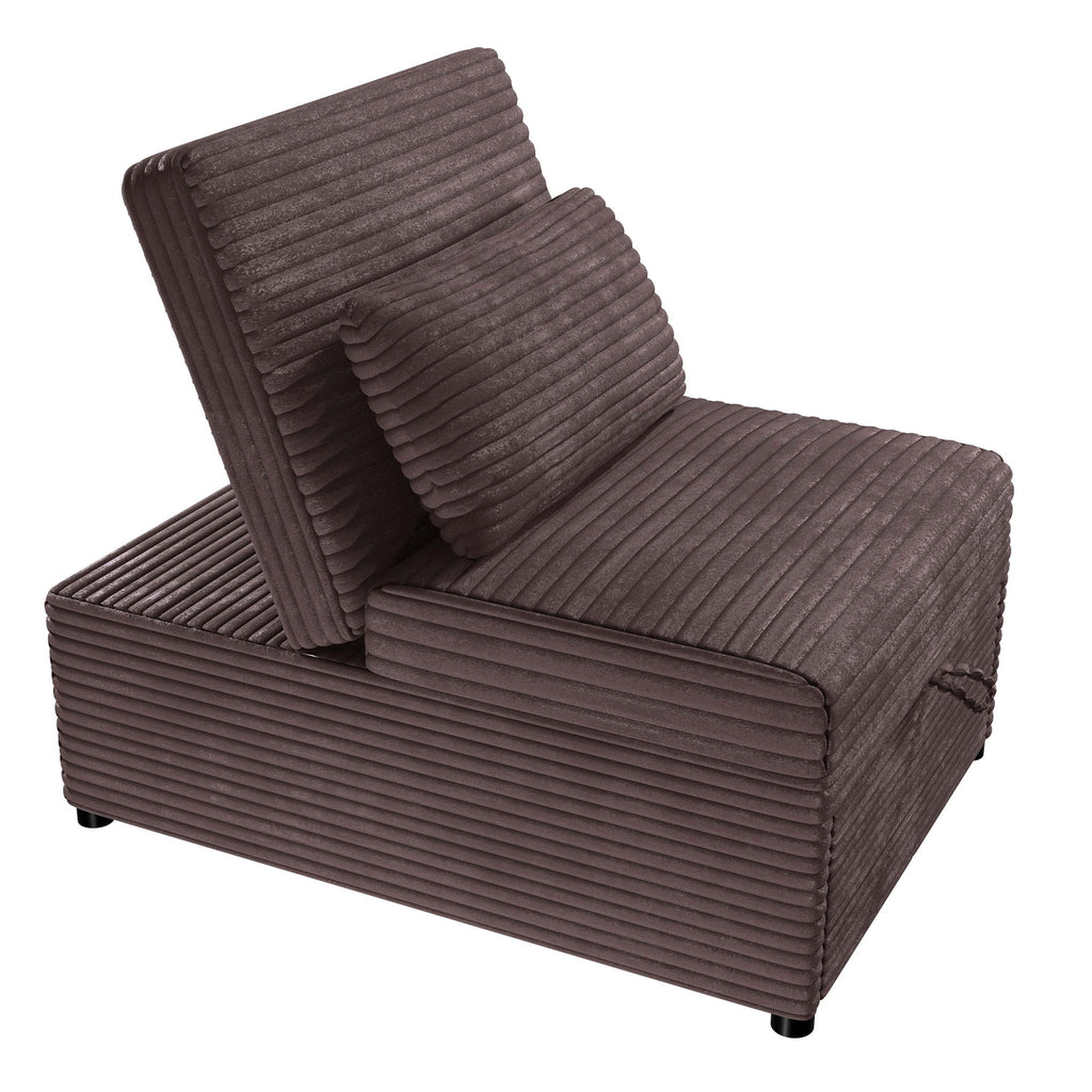 Sleeper Sofa Chair With Plush Cushion And Pull Out Bed Convertible Couch With Matching Pillow - Chocolate