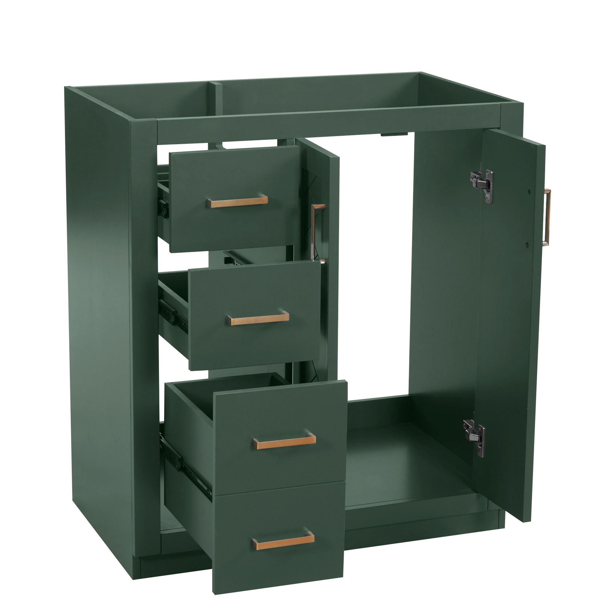 Retro Style Bathroom Vanity With 3 Drawers & Soft-Closing Doors