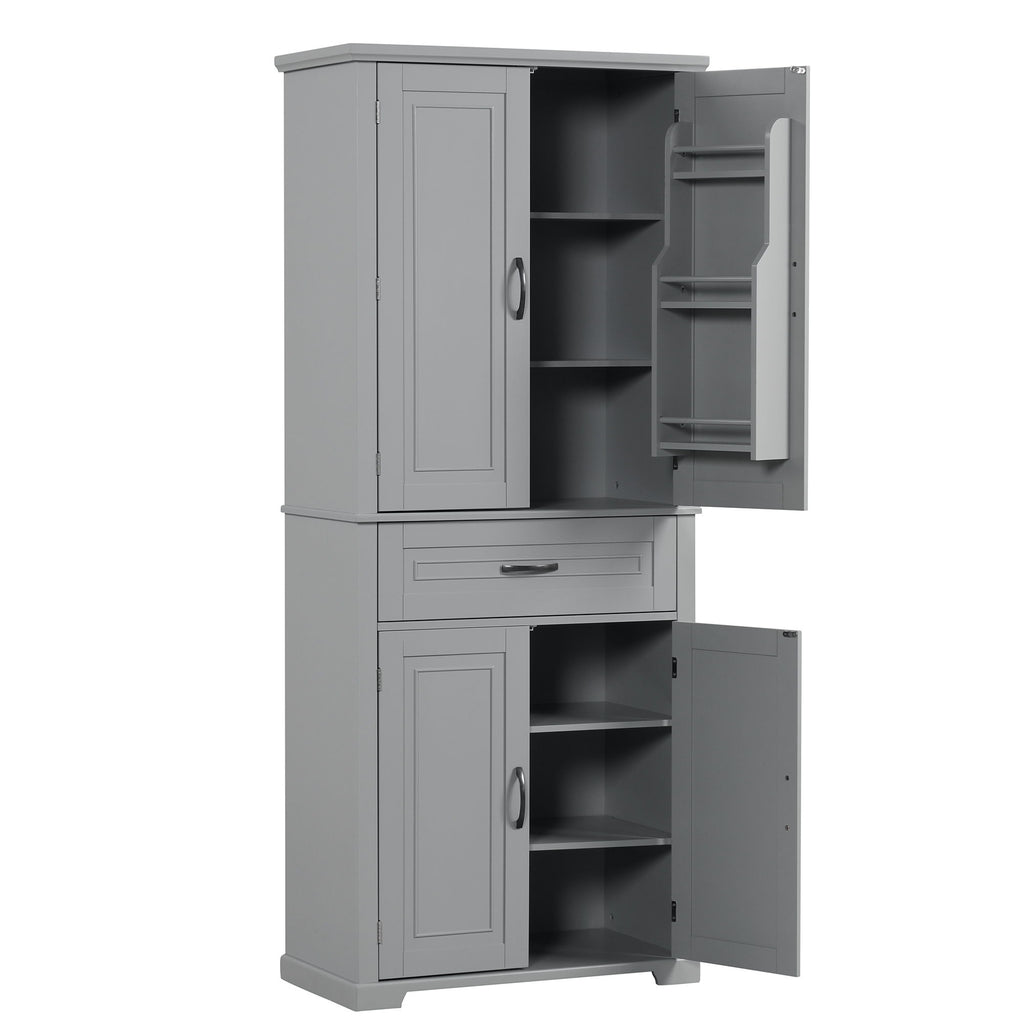 Bathroom Storage Cabinet With Doors And Drawer, Adjustable Shelf