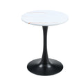 Round Dining Table With Thickened Engineered Wood Top And Metal Pedestal, 23.6" Diameter For Kitchen, Living Room, Small Spaces
