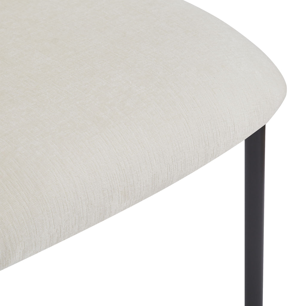 Modern Upholstered Dining Chairs With Metal Legs (Set of 2) - Beige