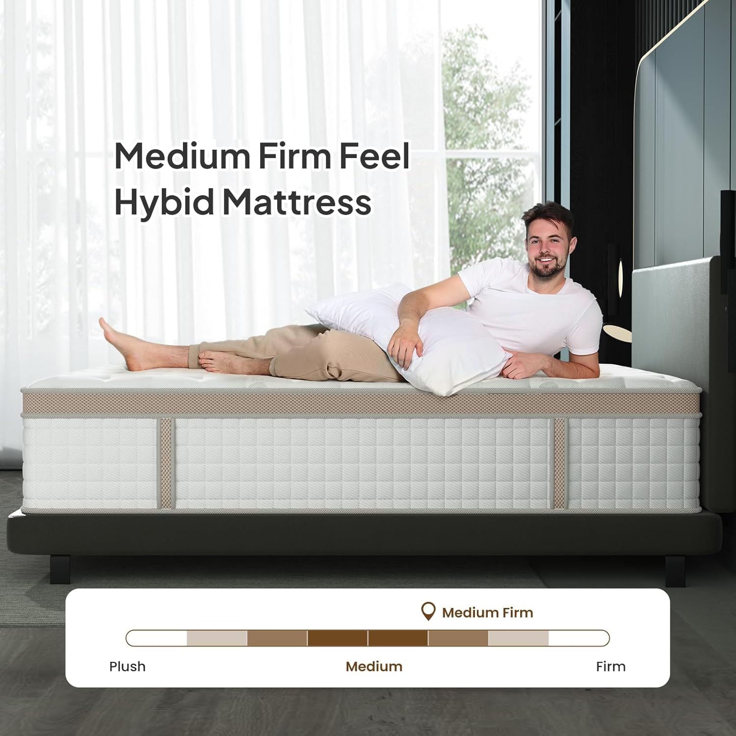 Snooze Mattress Company Harmony - 12" Euro Top Firm Hybrid Mattress With Independently Encased Coils & Gel Memory Foam
