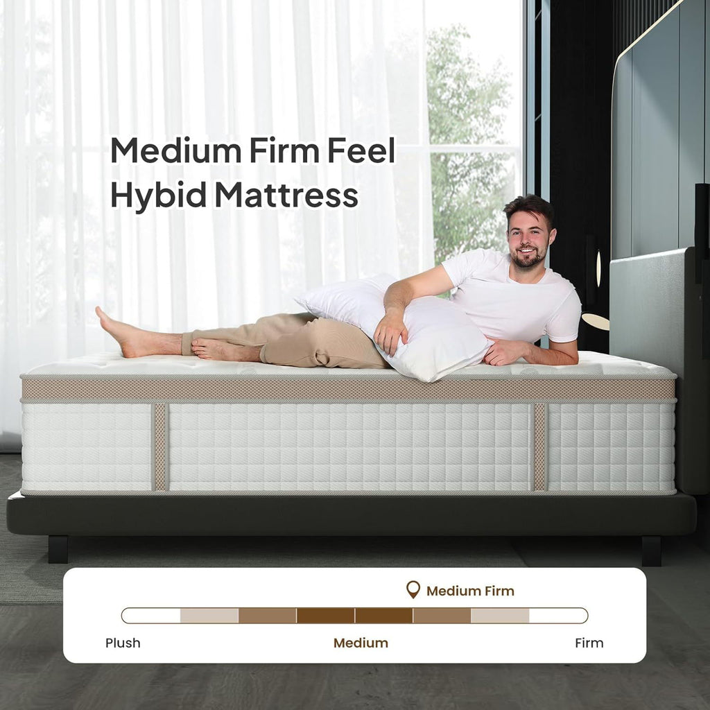 Snooze Mattress Company Harmony - 14" Euro Top Firm Hybrid Mattress With Independently Encased Coils & Gel Memory Foam