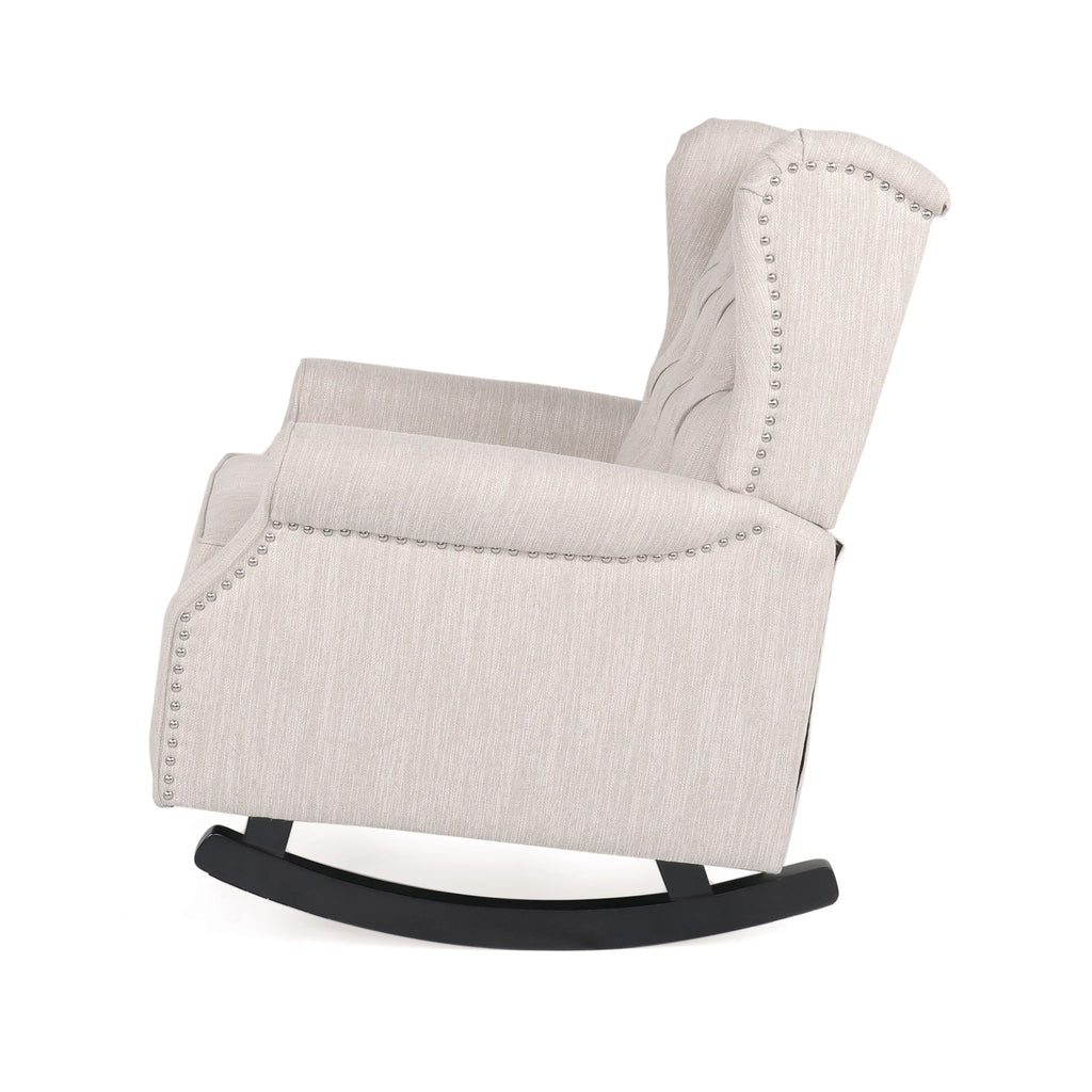 Sheila - Contemporary Fabric Tufted Wingback Rocking Chair