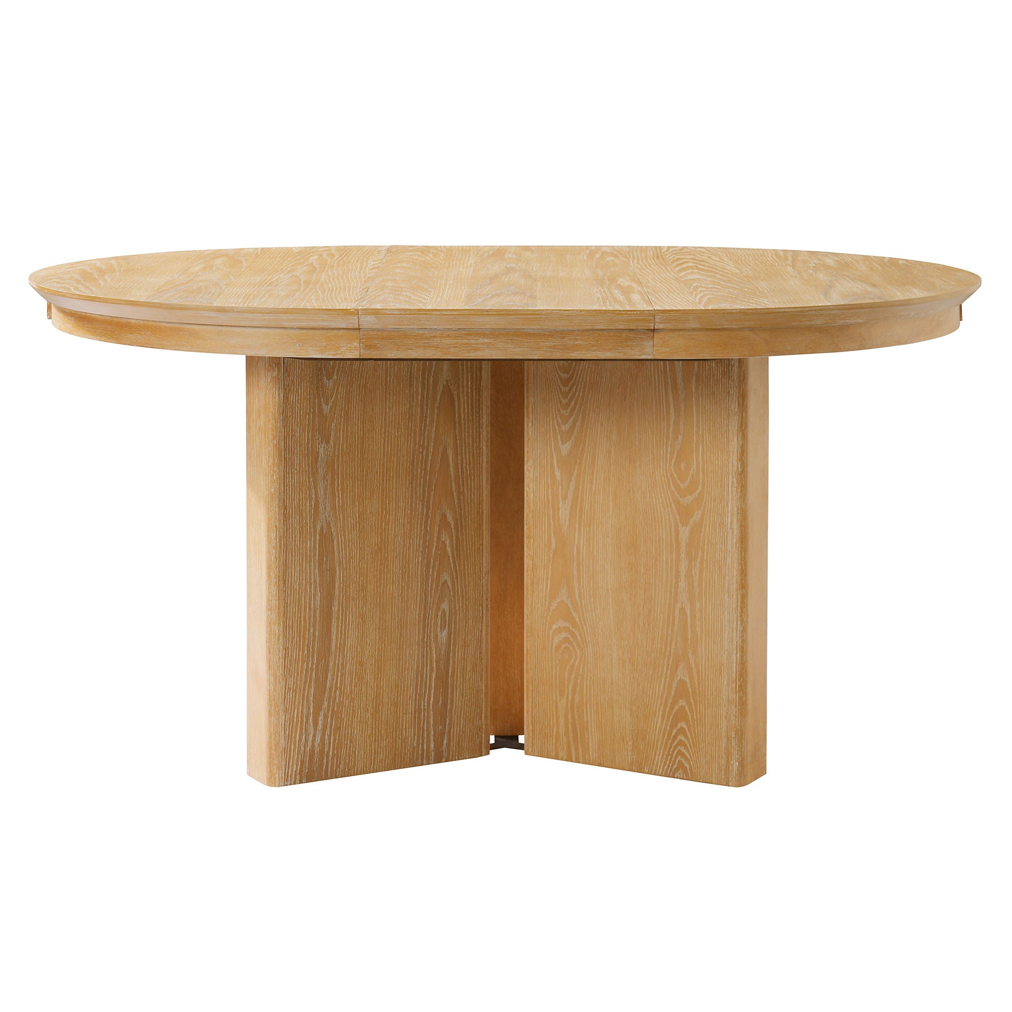 Farmhouse Oval Extendable Dining Table With Pedestal Base