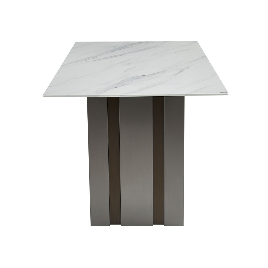 Rectangular Dining Table - Gray / White