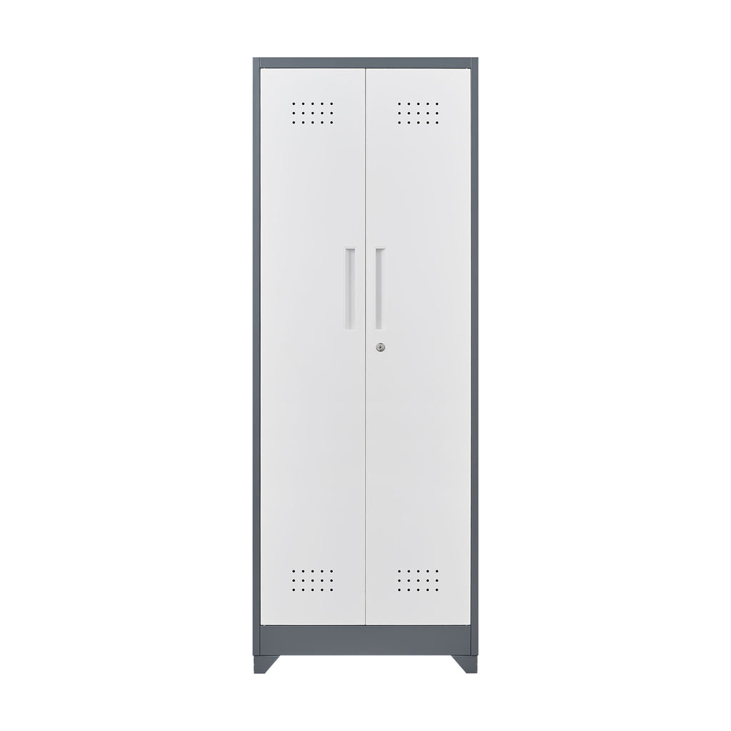 Lockers With Locking Doors, Adjustable Shelves, High Broom Tool Storage Cabinet