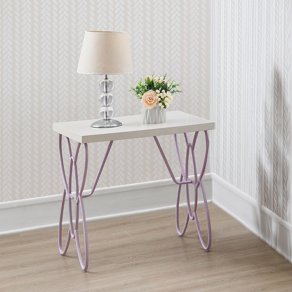 Priya II - Nightstand - White & Light Synthetic Leather Rple