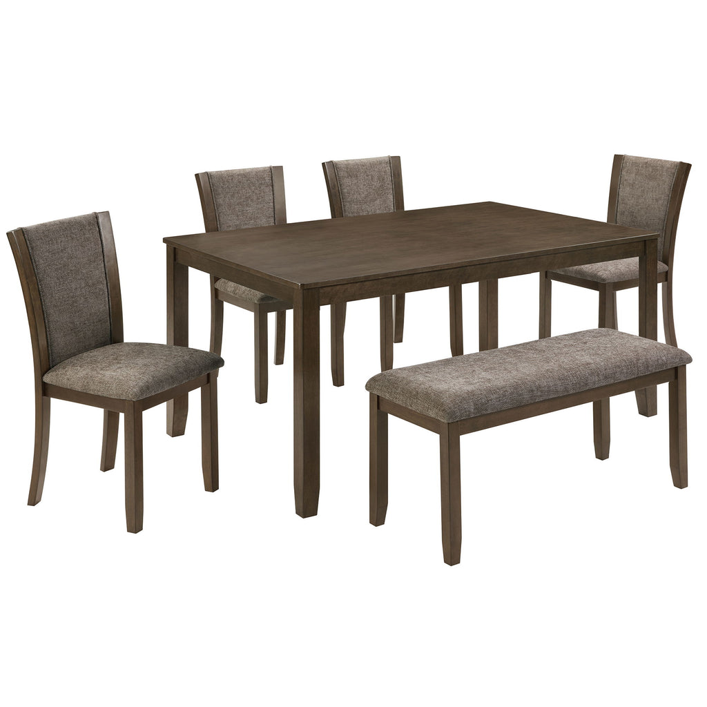 Dining Table Set With Upholstered Chairs, Rectangular Dining Table Set