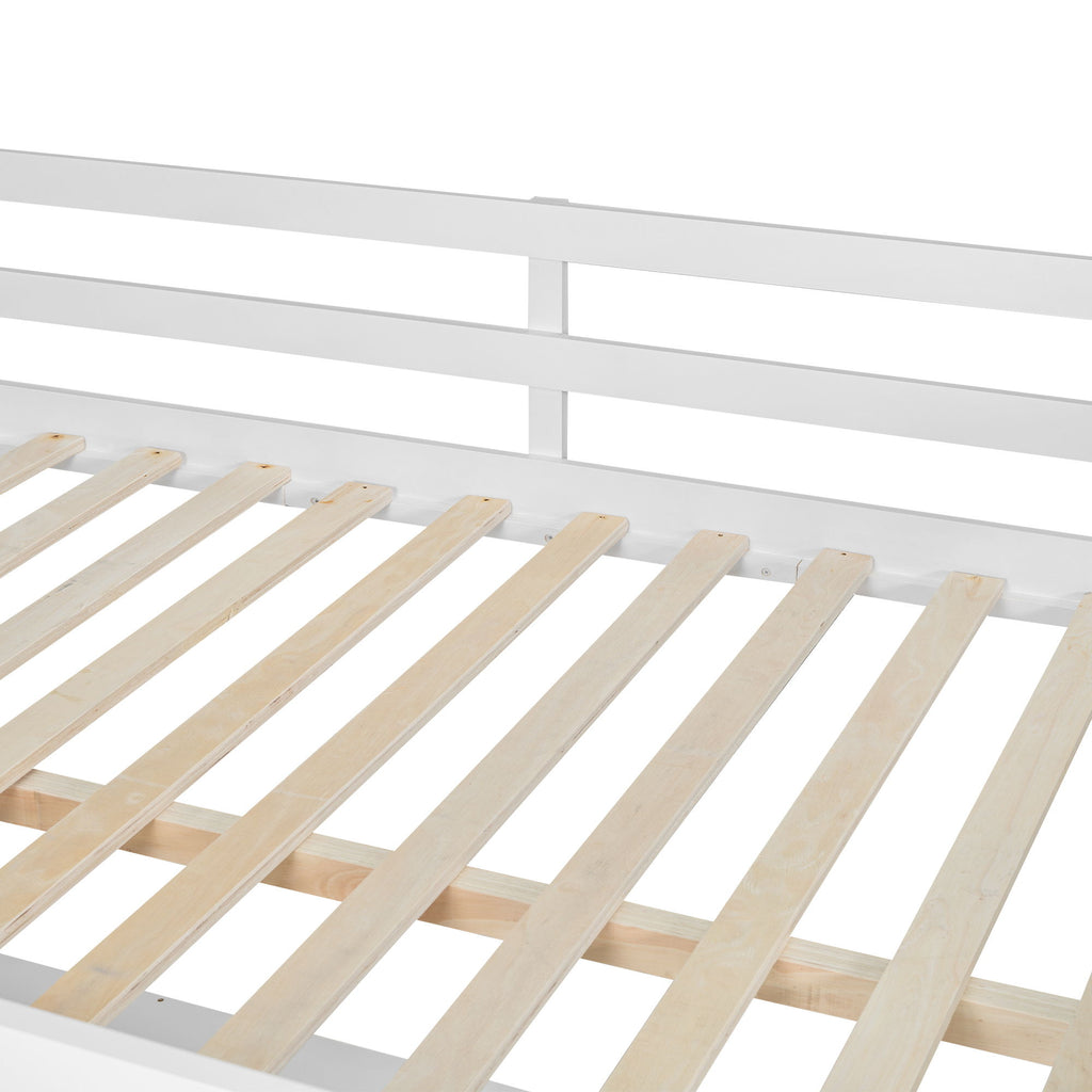 Loft Bed With U Shaped Desk, Drawers, And Storage Shelves
