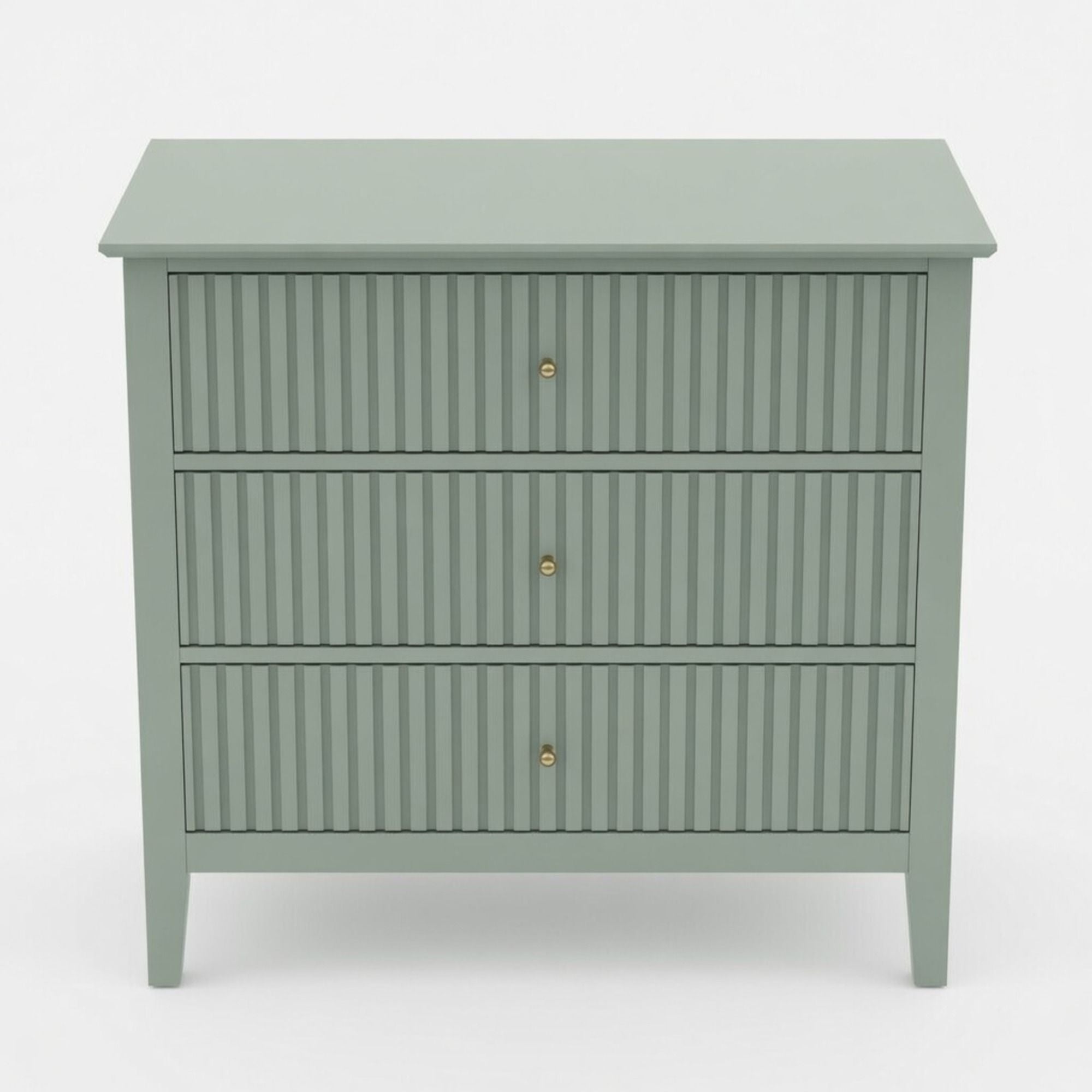 Fluted 3 Drawer Nightstand With Soft Close Slides
