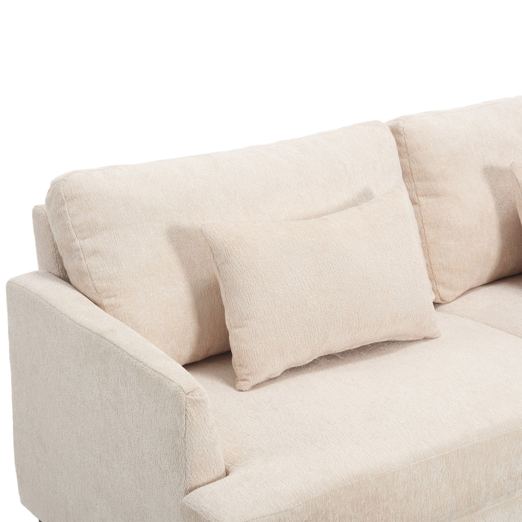 Mid Century Modern Fabric Loveseat Sofa, 2 Seat Upholstered Couch