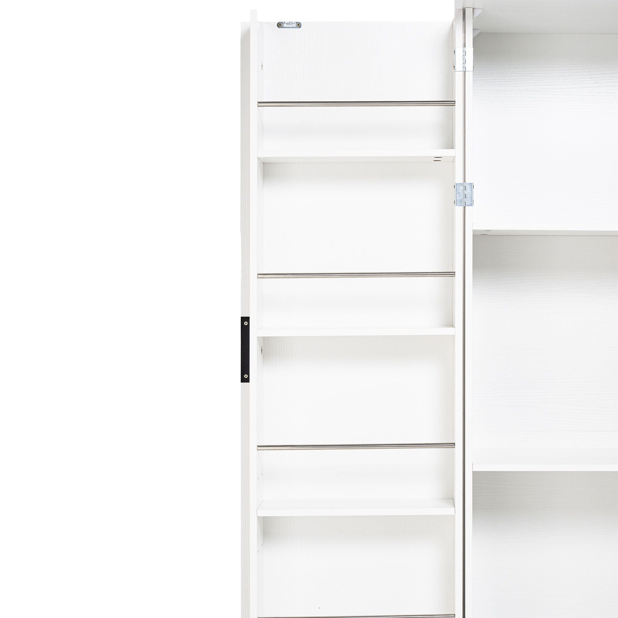 Fluted Kitchen Pantry Cabinet With 2 Large Drawers & 8 Door Spice Rack