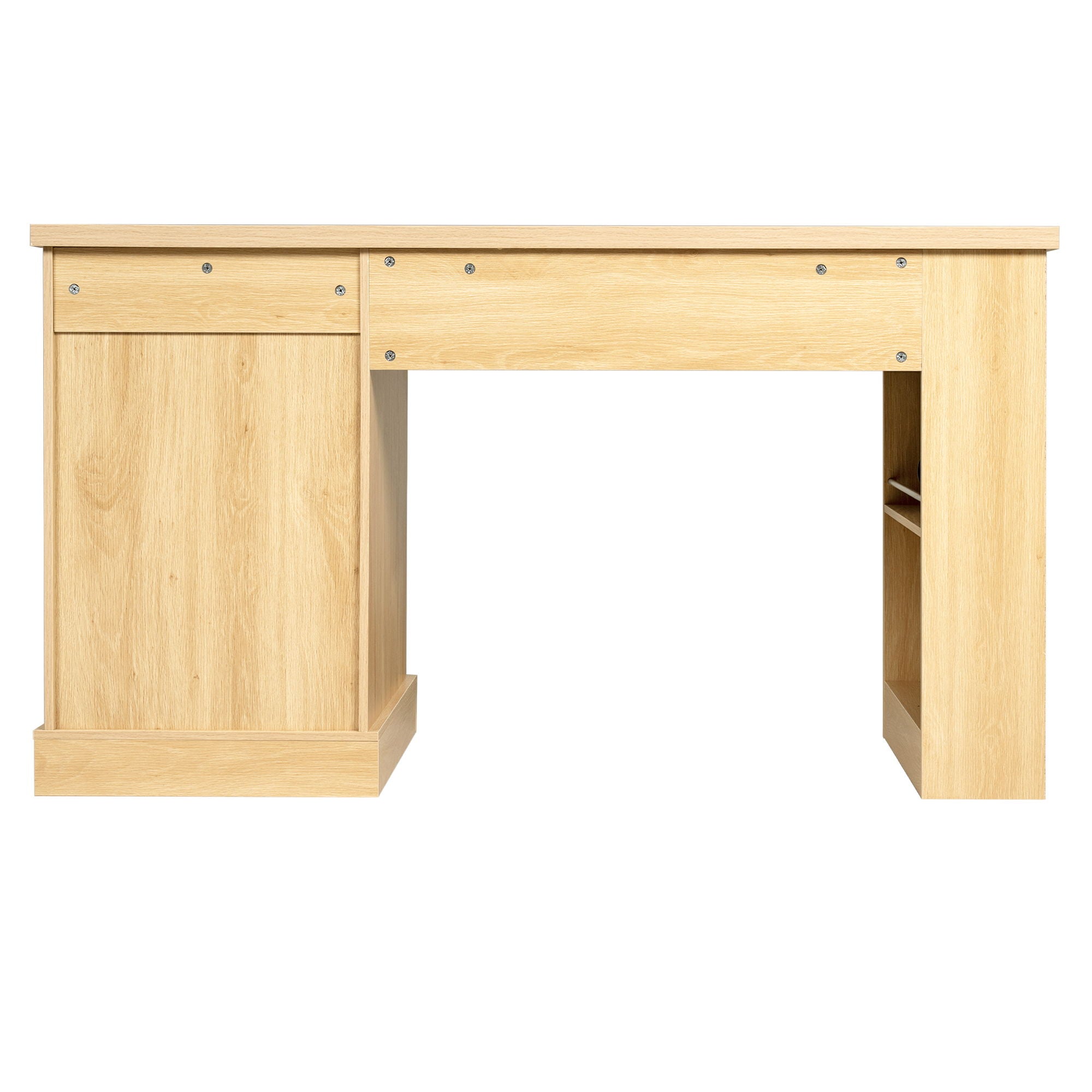 Modern Fluted Office Desk With Storage Cabinet