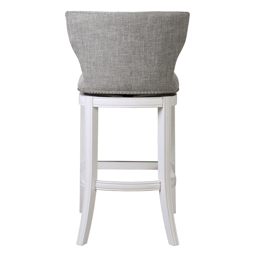 Upholstered Swivel Stool With Back
