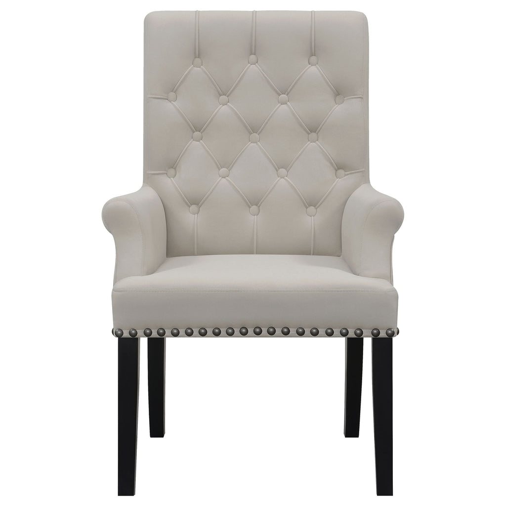 Norwich - Dining Arm Chair With Button Tufting And Rolled Top