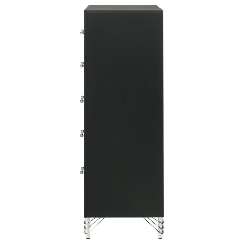 Malcolm - 5 Drawer Bedroom Chest - Black