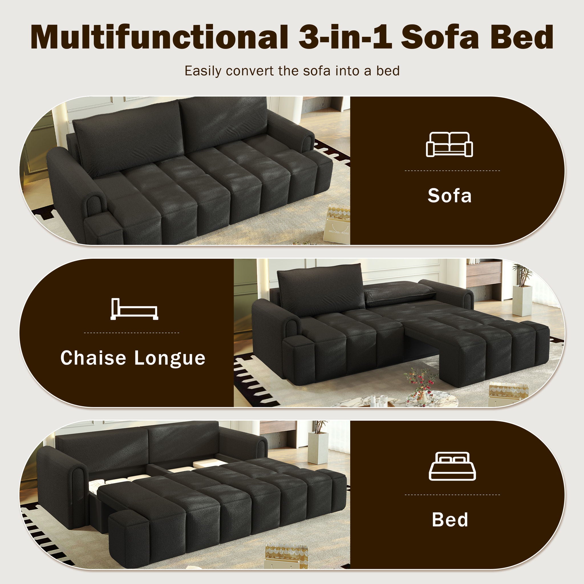 4-Seater Modern Couch With Seats Storage