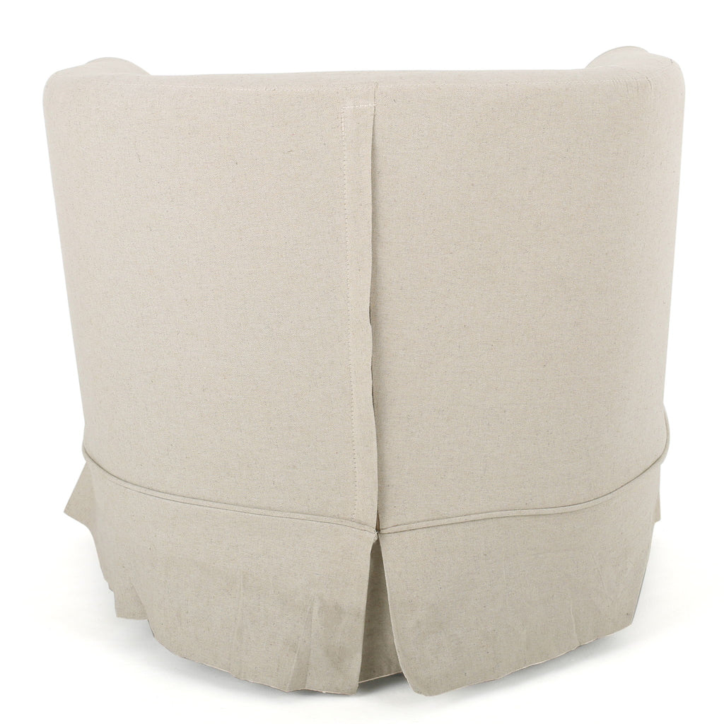 Glitter - Upholstered Swivel Chair With Loose Cover And Curved Back