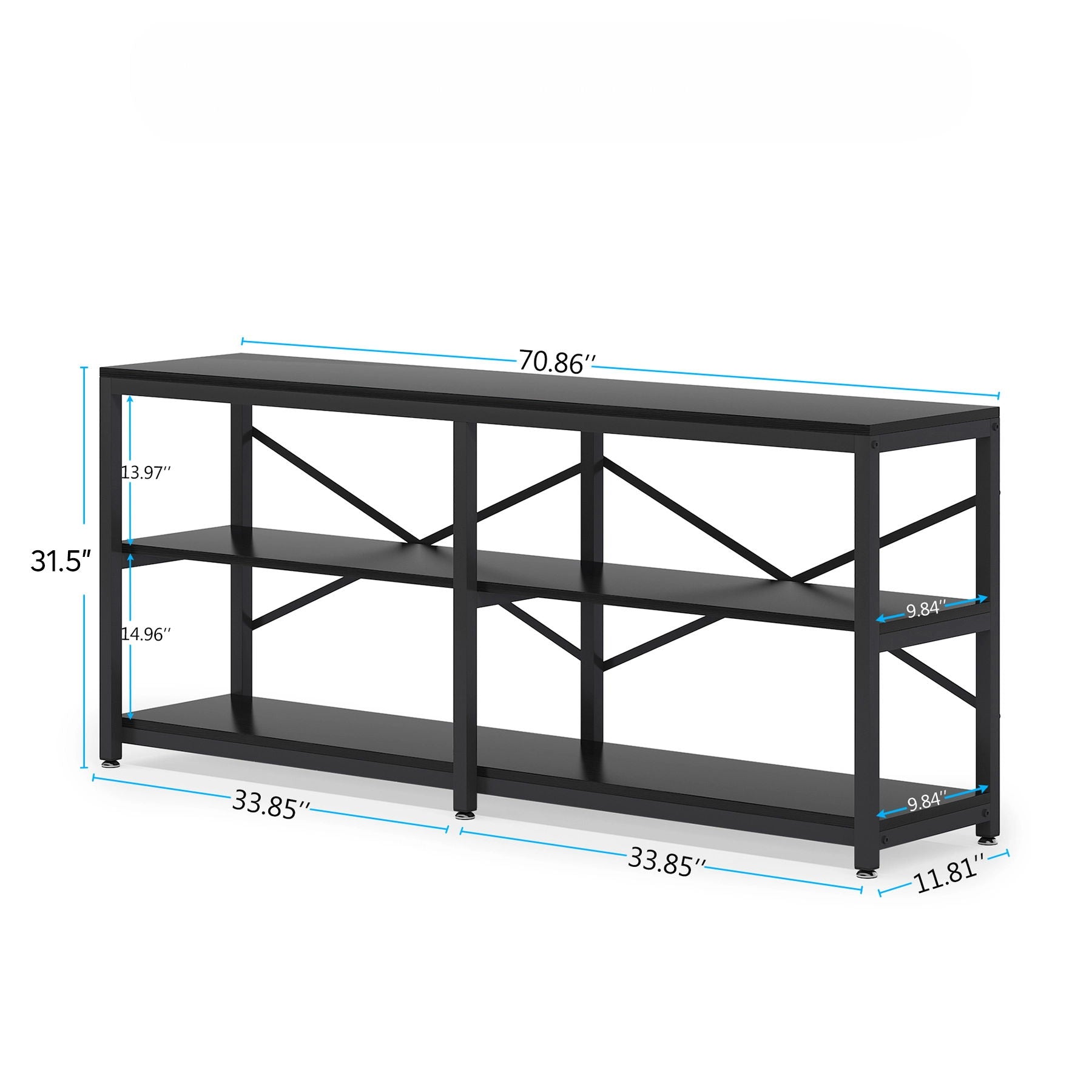 Console Table With X Back Design, Extra Long Storage