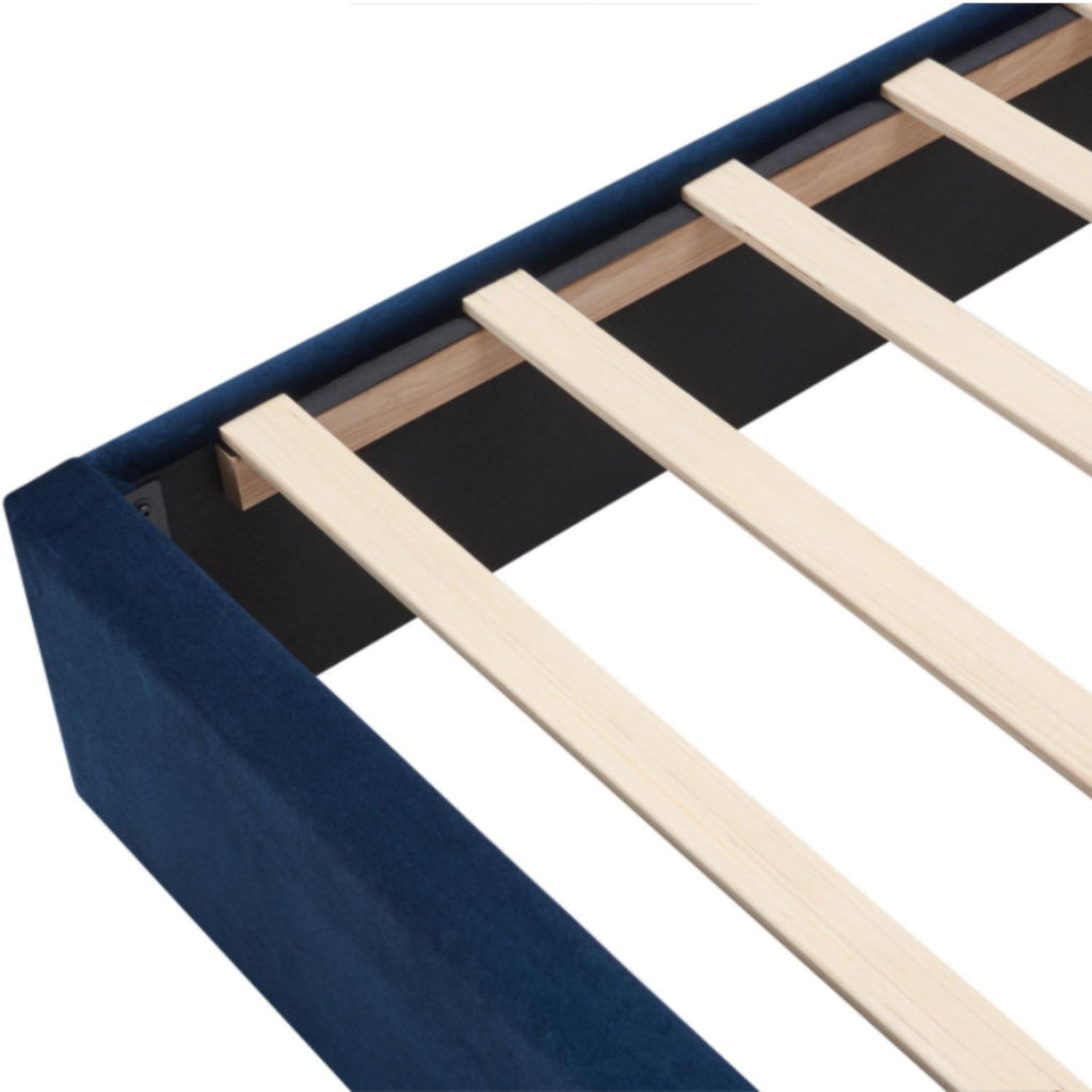 Upholstered Bed Frame With Vertical Channel Tufted Wingback Headboard