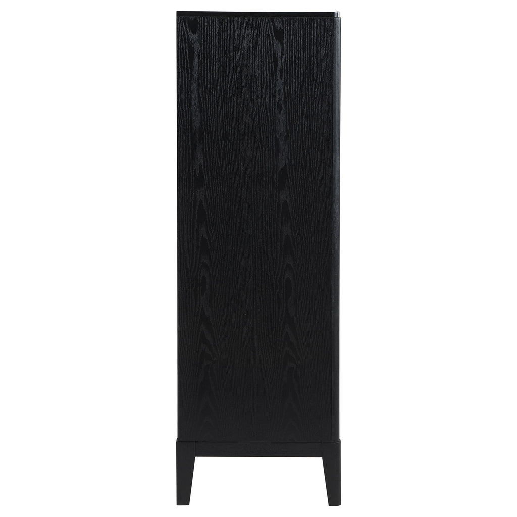 Mason - 5 Drawer Chest With Fluted Design - Black