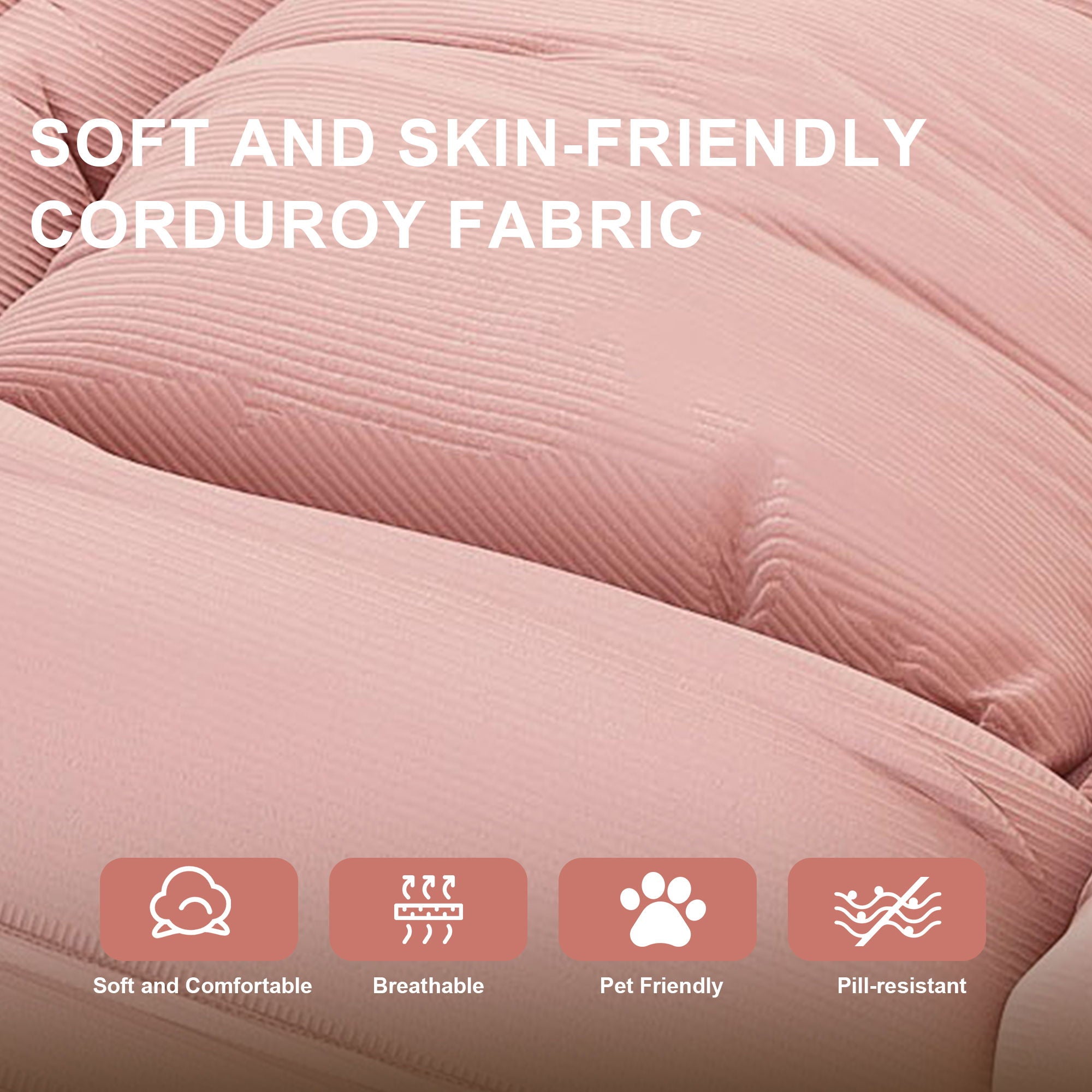 Upholstered Foldable Lazy Sofa Bed For Adults And Pets