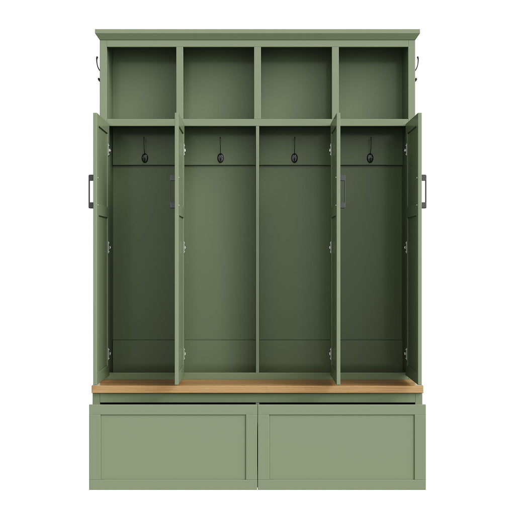 Hall Tree With 4 Hidden Cabinets