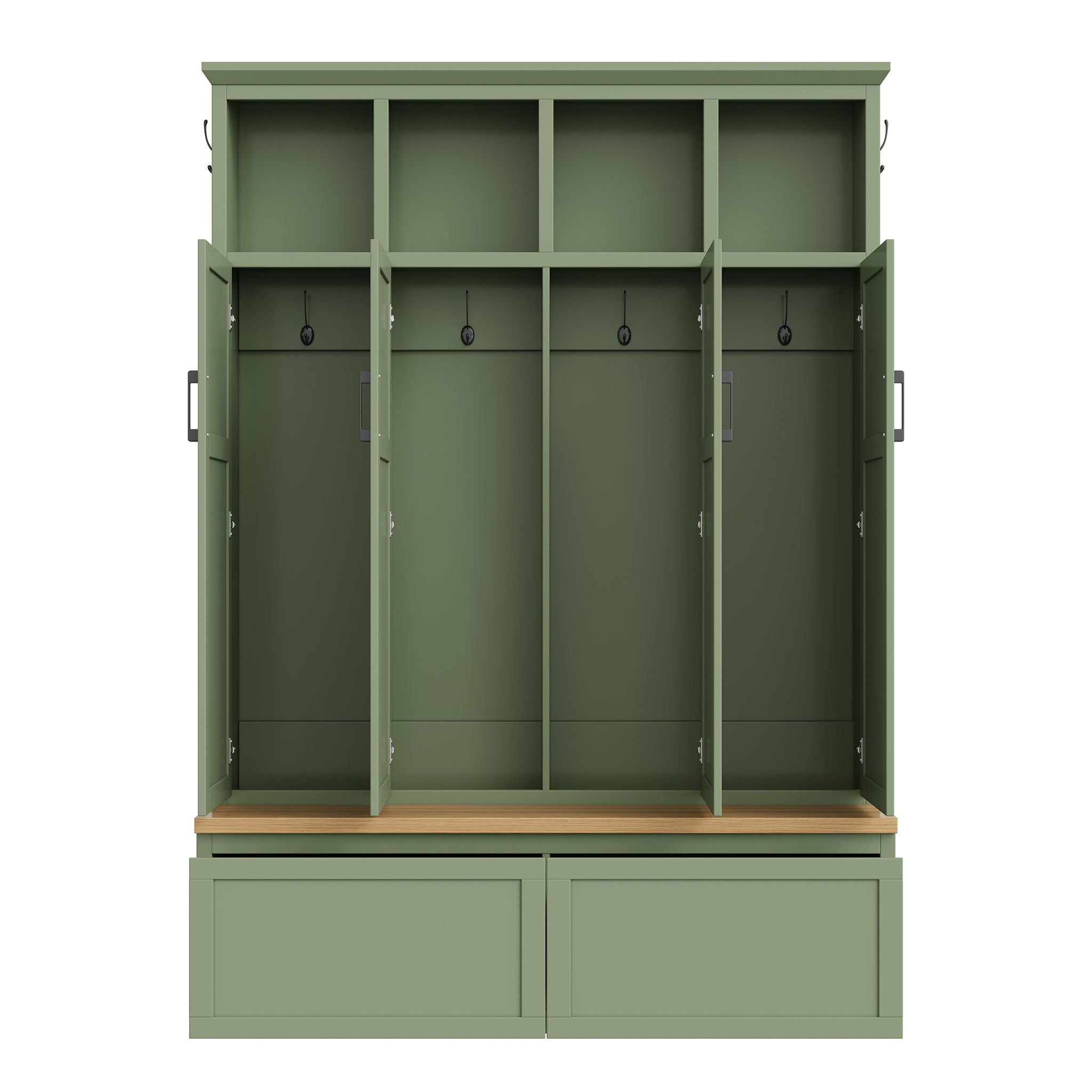 Hall Tree With 4 Hidden Cabinets