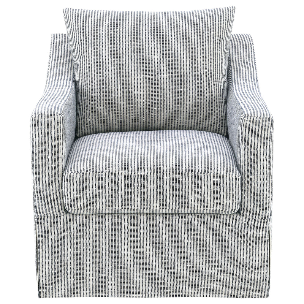 Merced - Upholstered Sloped Arm Accent Swivel Chair With 360 Degree Swivel Base - Gray
