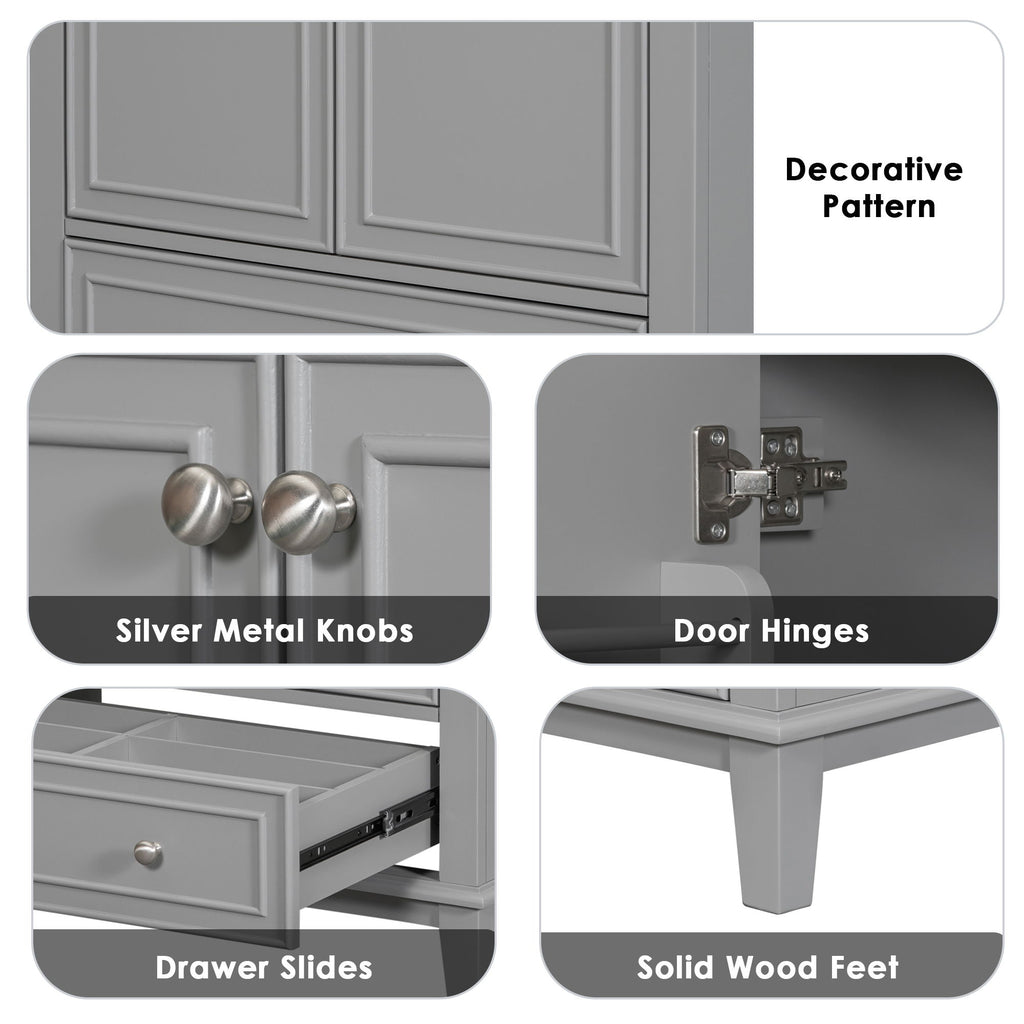 Modern Bathroom Vanity With Sink Combo, Multi Functional Cabinet With Doors And Drawer