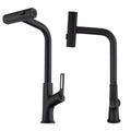 Kitchen Waterfall Faucet With Pull Down Sprayer, Single Handle, 360 Degree Rotating