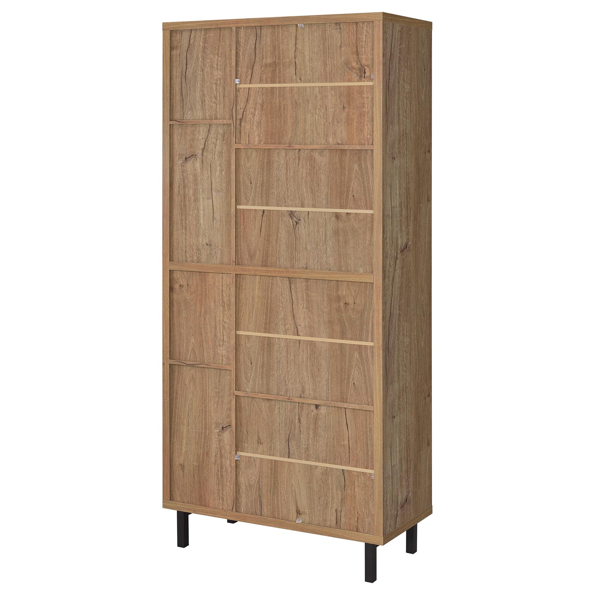 Stagg - 4 Door Tall Shoe Storage Cabinet With Adjustable Shelves And Ventilated Doors - Natural