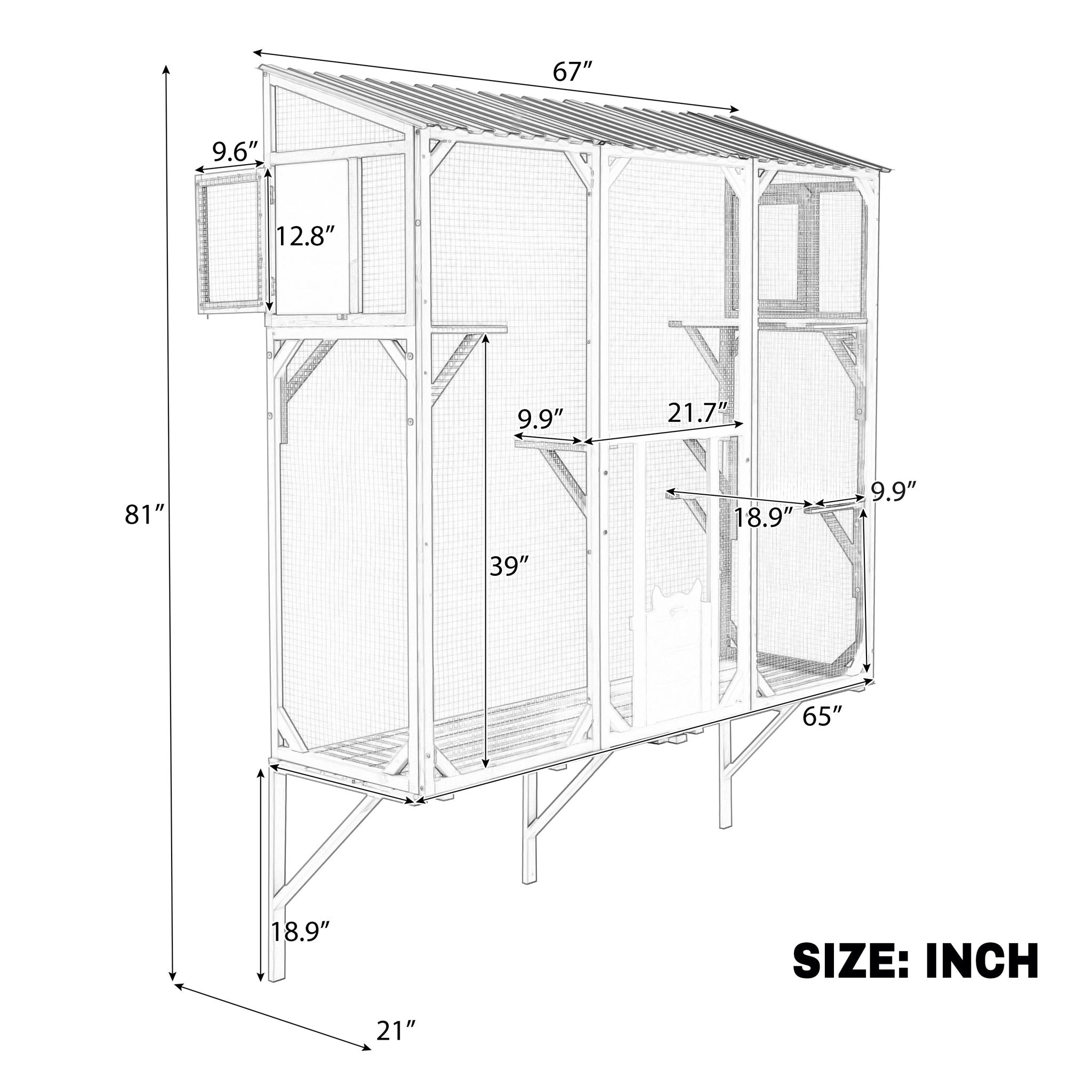 Outdoor Cat Catio With Platforms
