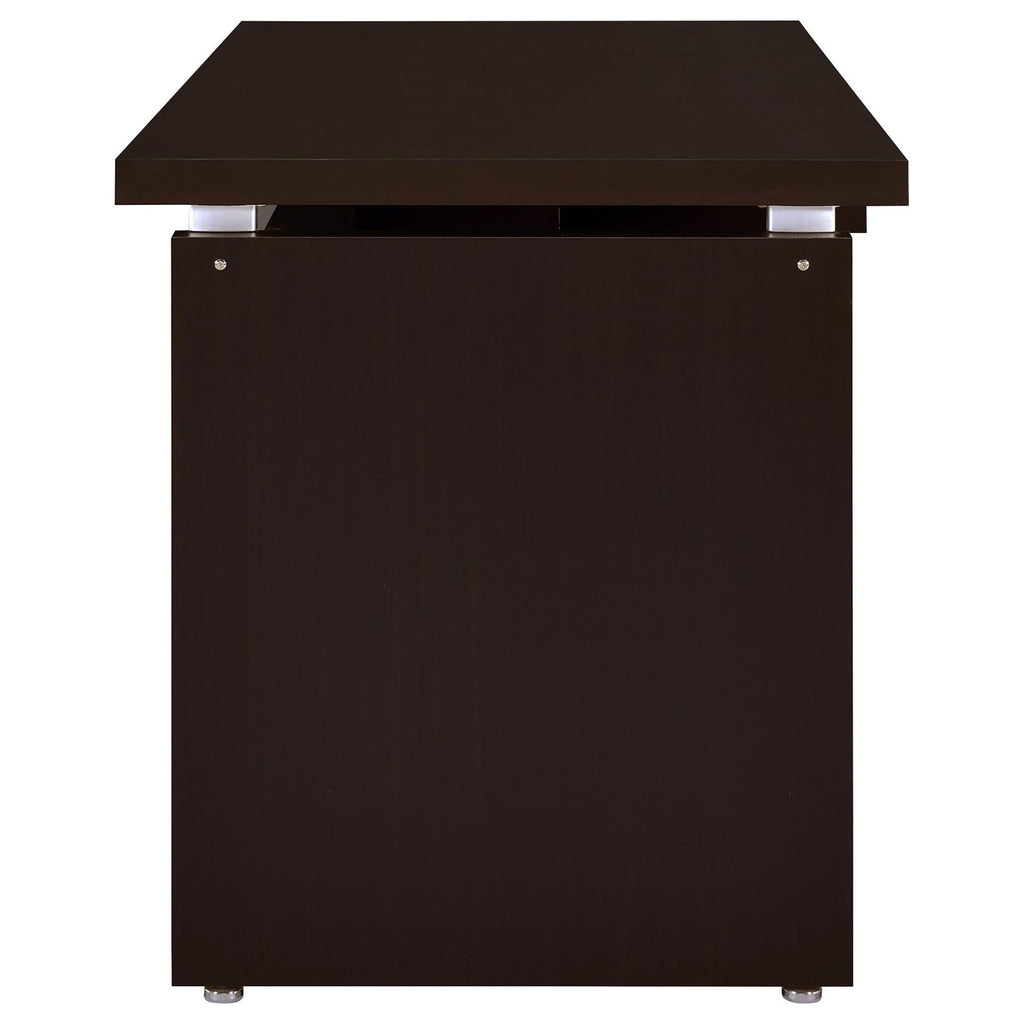 Floating - Top Computer Desk With Pullout Keyboard Shelf - Brown
