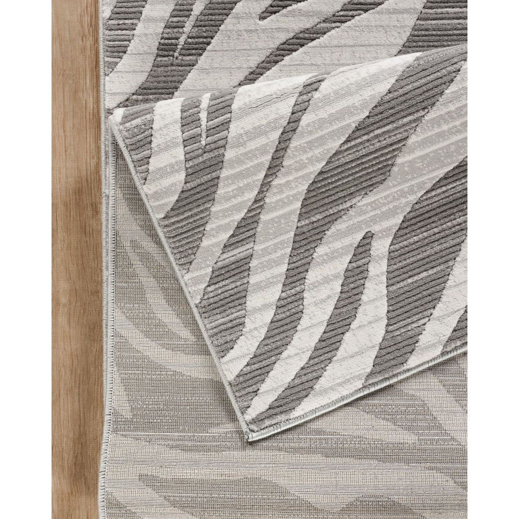 Geometrix - 5'3" X 7'3" Area Rug Geometric & 3D Effect - Ivory / Gray