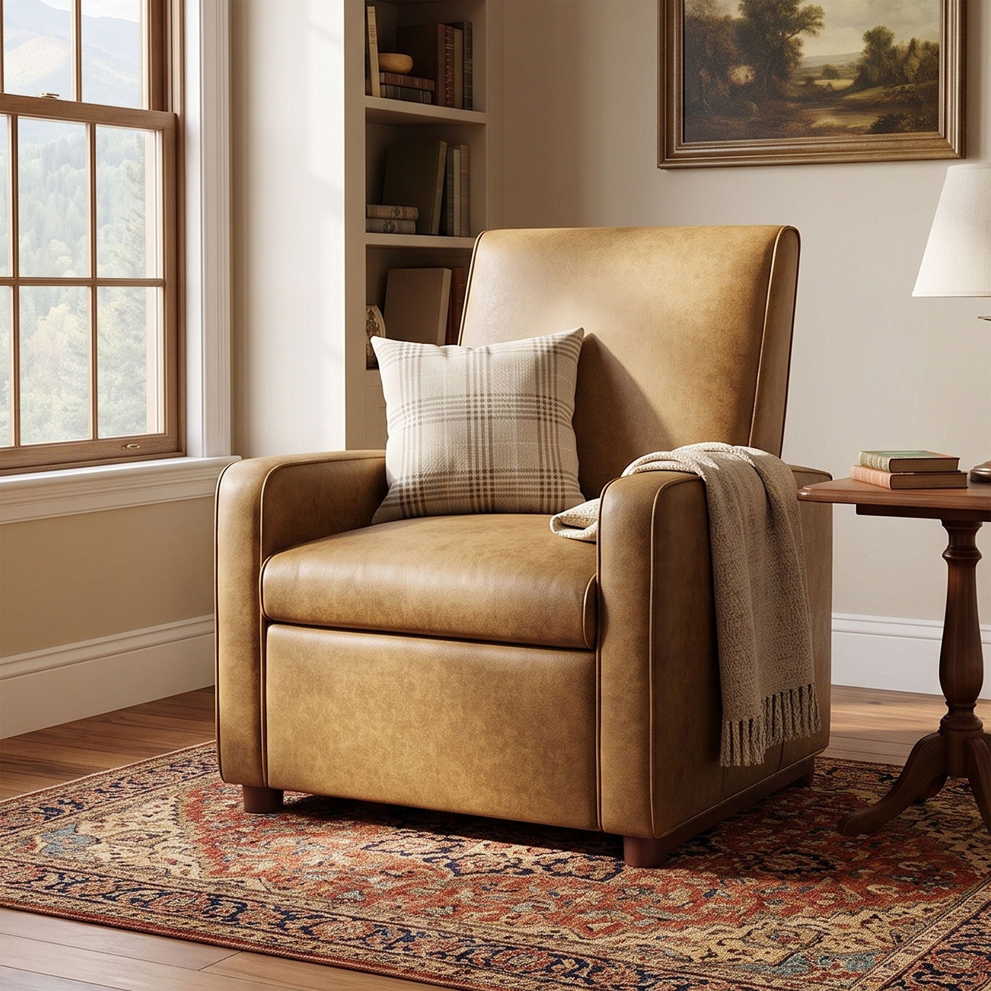 Manual Recliner Chair, 2 Position With 160° Adjustable Backrest For Living Room