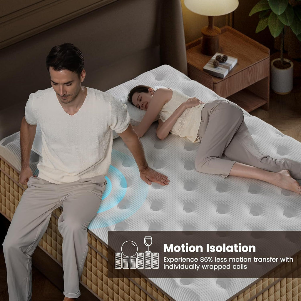 Snooze Mattress Company Glacier - 12" Euro Top Medium Firm Hybrid Mattress With Independently Encased Coils & Gel Memory Foam