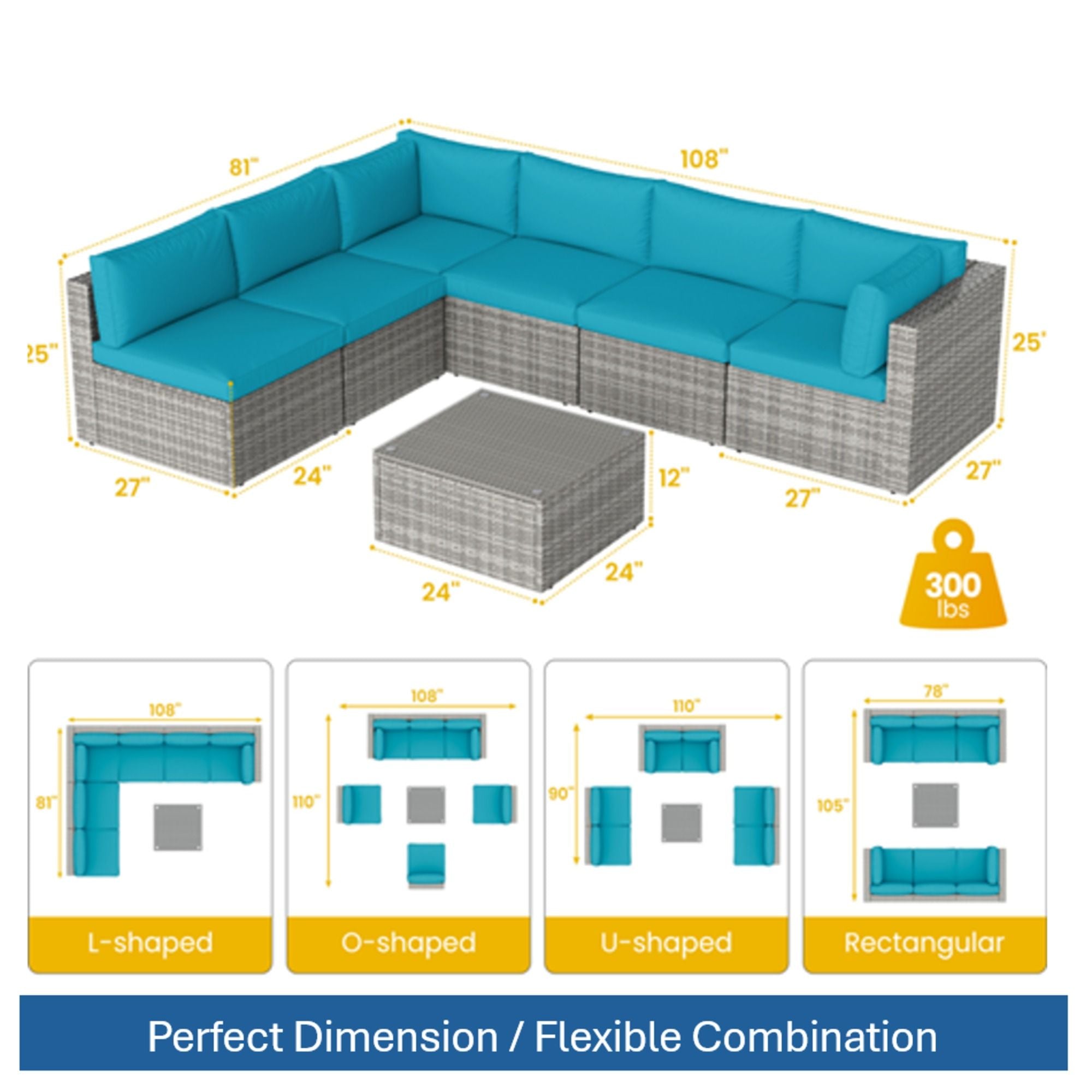 Modern Patio Set With Coffee Table