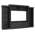 Elegant Entertainment Center Wall Unit With Bookshelves