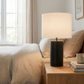 Aura - Table Lamp With On / Off Switch Block Base - Black / White